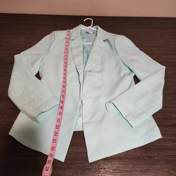 Justfab Flap Pocket Blazer NWOT Mint Green XL Dark Marks - Picture 4 of 11